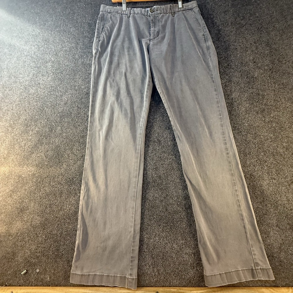 Tommy Bahama Marlin Logo Gray Chino Pants Men 38x31 Stretch Tencel Cotton
